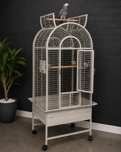 Large stone parrot cage - parrot,