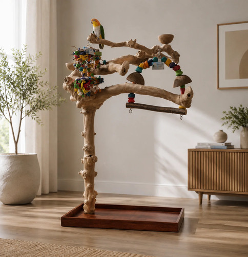 Large java tree parrot - parrot, stand