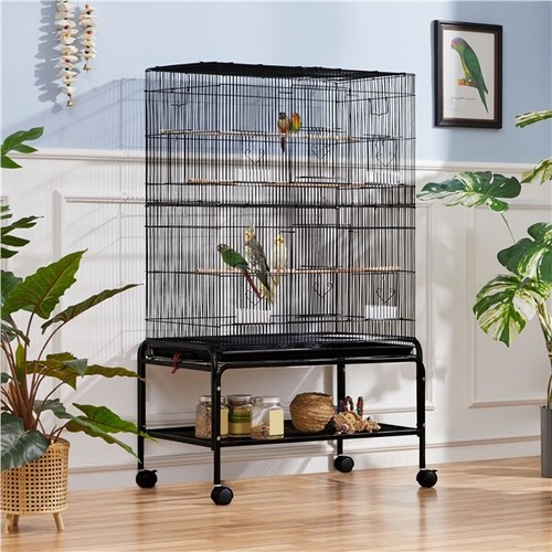 Metal bird cage large rolling - metal,